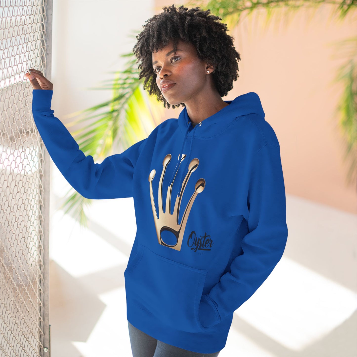 Oyster Pep Crown Three-Panel Fleece Hoodie