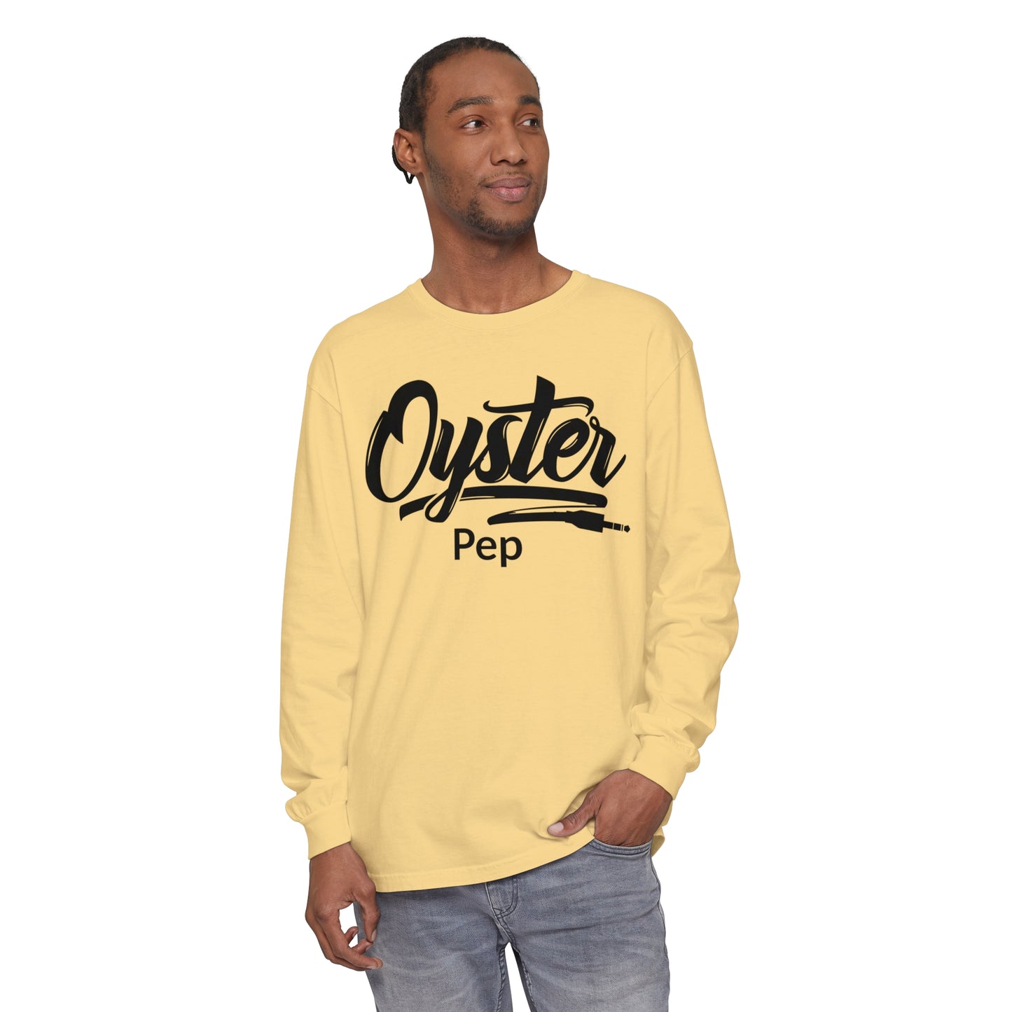 Oyster Pep adapter Logo Unisex Garment-dyed Long Sleeve T-Shirt