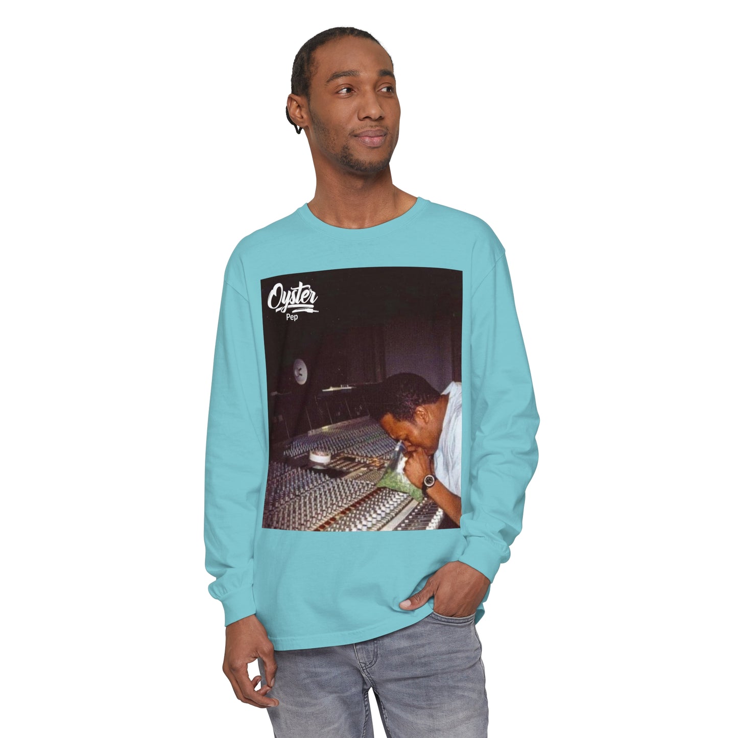 Oyster Pep The Chronic Unisex Garment-dyed Long Sleeve T-Shirt