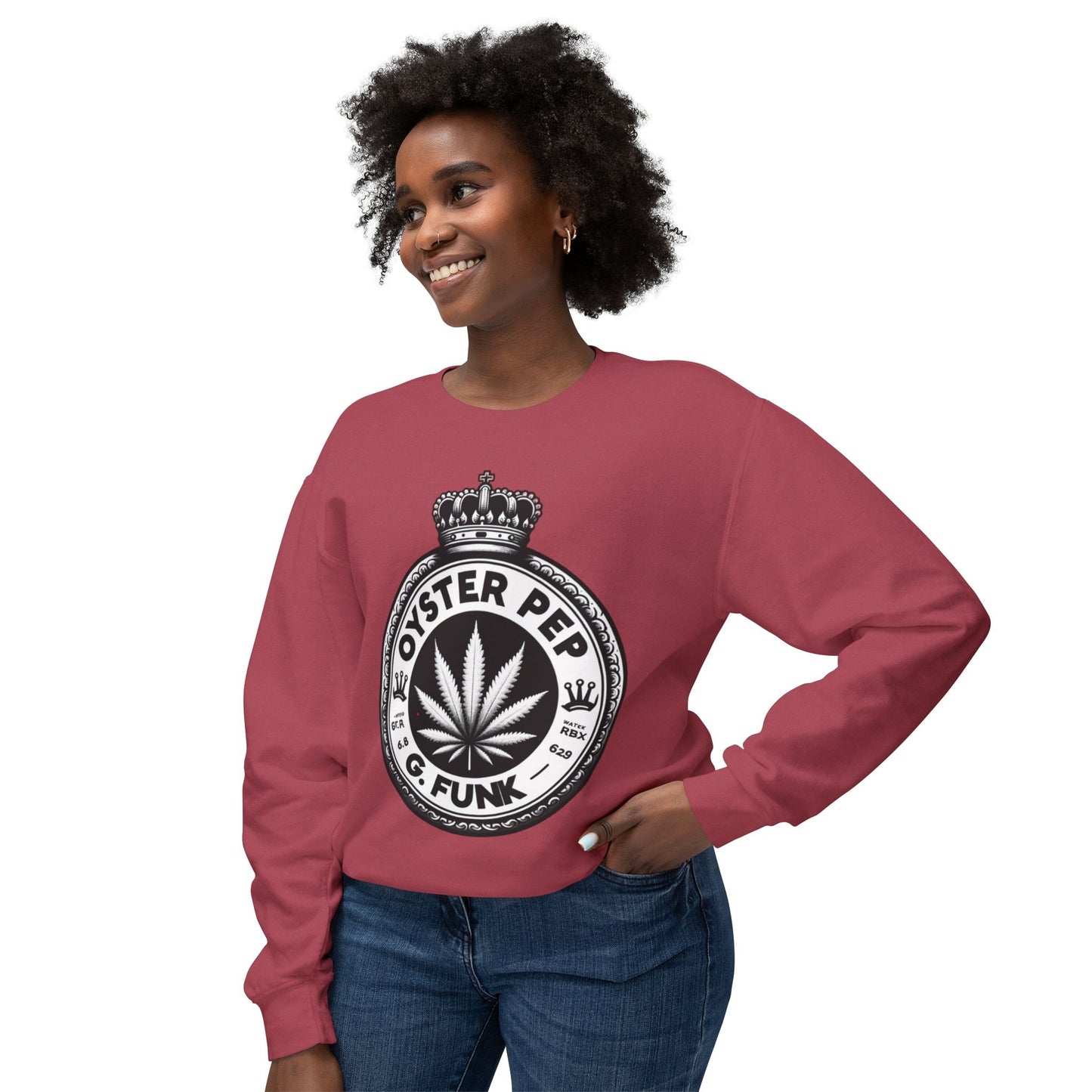 Oyster Pep Finest Unisex Lightweight Crewneck Sweatshirt