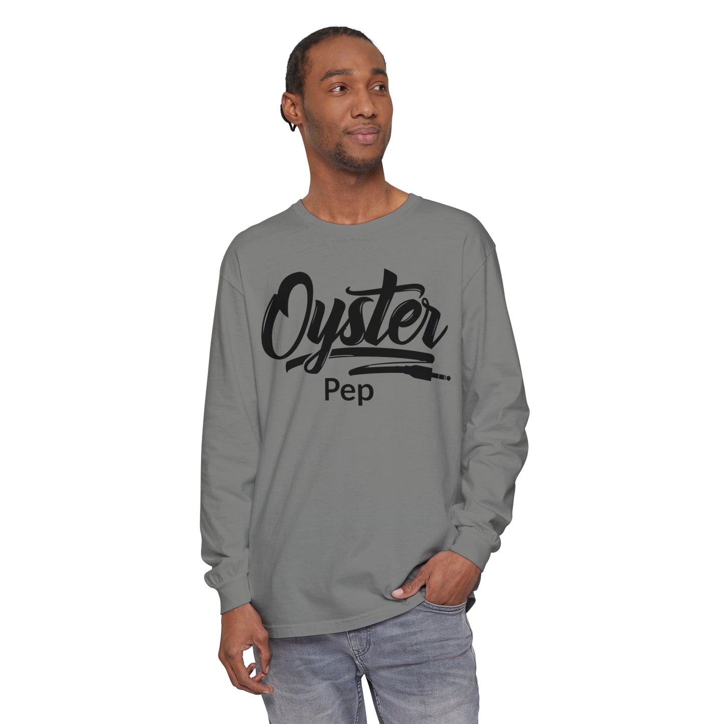 Oyster Pep adapter Logo Unisex Garment-dyed Long Sleeve T-Shirt