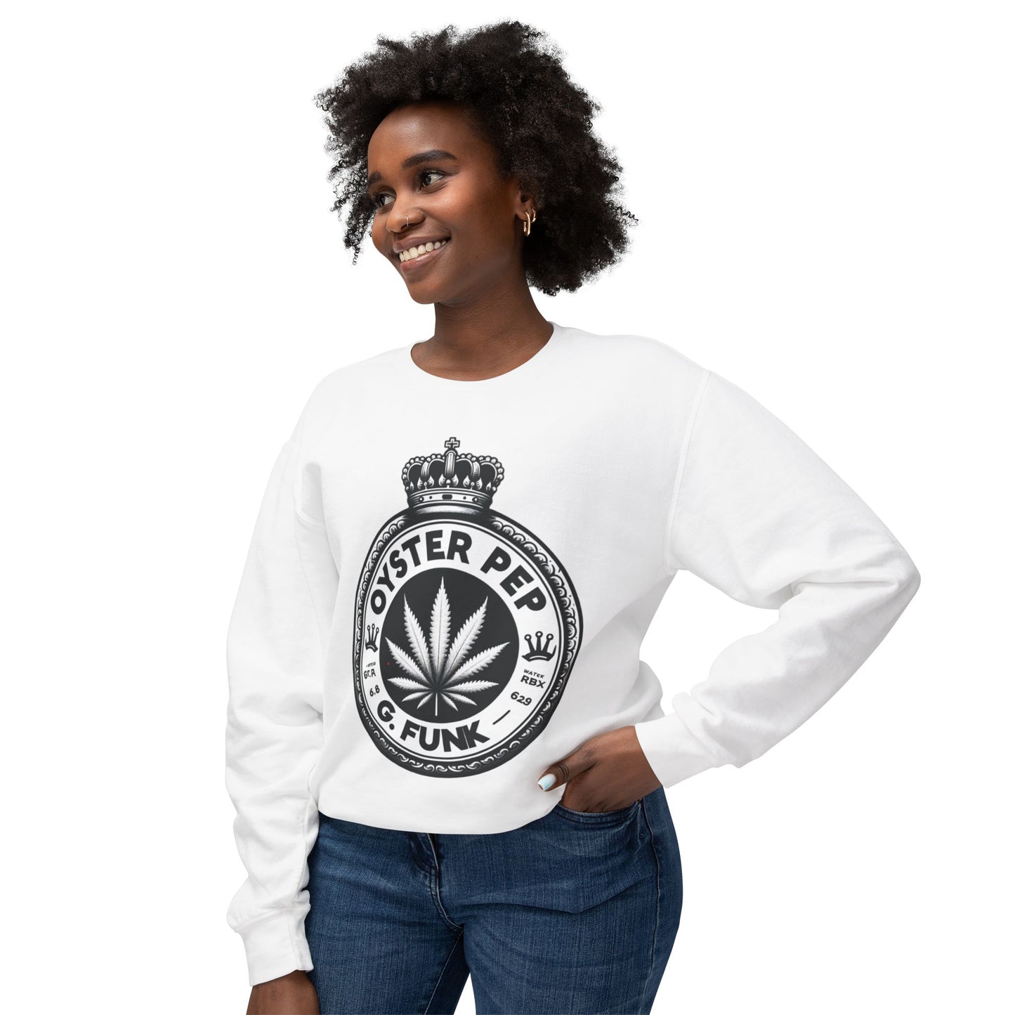 Oyster Pep Finest Unisex Lightweight Crewneck Sweatshirt