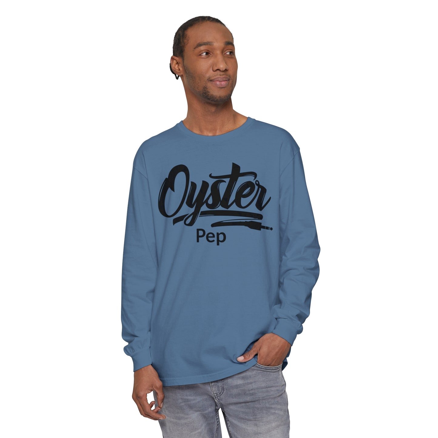 Oyster Pep adapter Logo Unisex Garment-dyed Long Sleeve T-Shirt