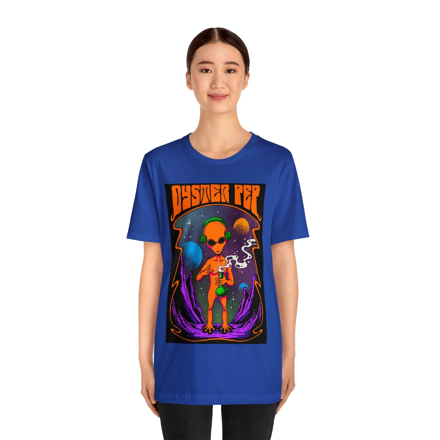 Oyster Pep Martian Smoking Black Light image Unisex Jersey Short Sleeve Tee