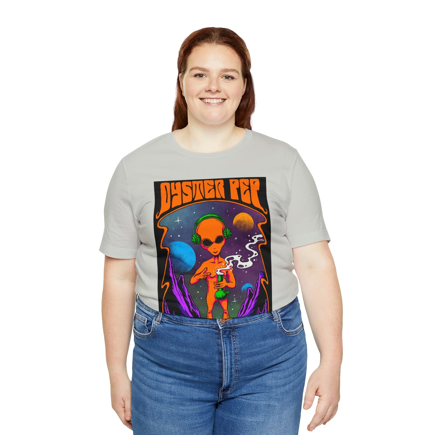 Oyster Pep Martian Smoking Black Light image Unisex Jersey Short Sleeve Tee