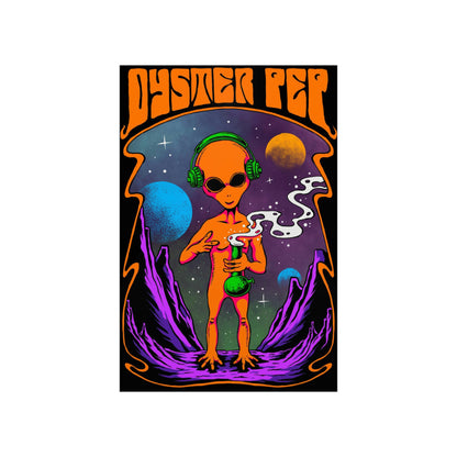 Oyster Pep Martian smoking Black Light Style image Premium Matte Vertical Posters