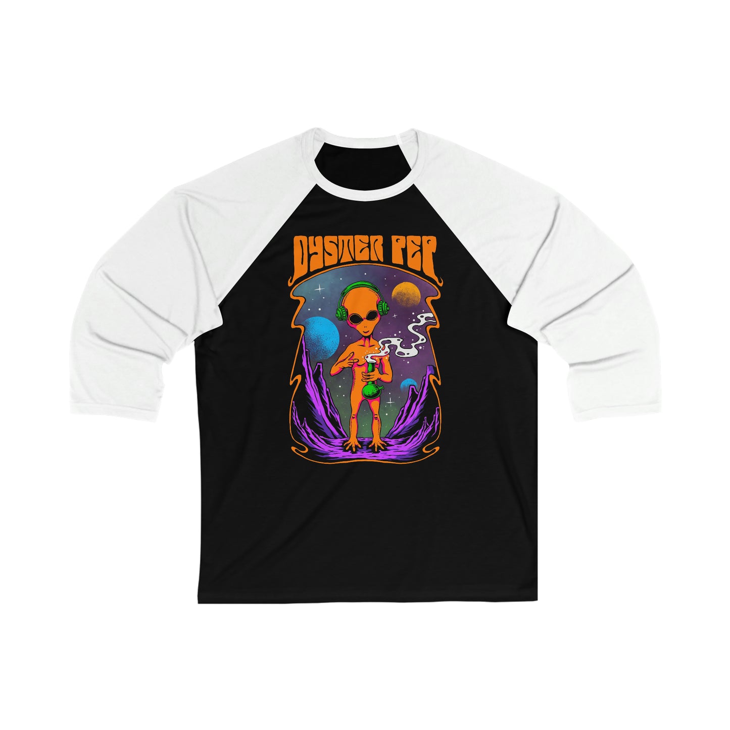 Oyster Pep Martian Smoking Black Light  Baseball T shirt