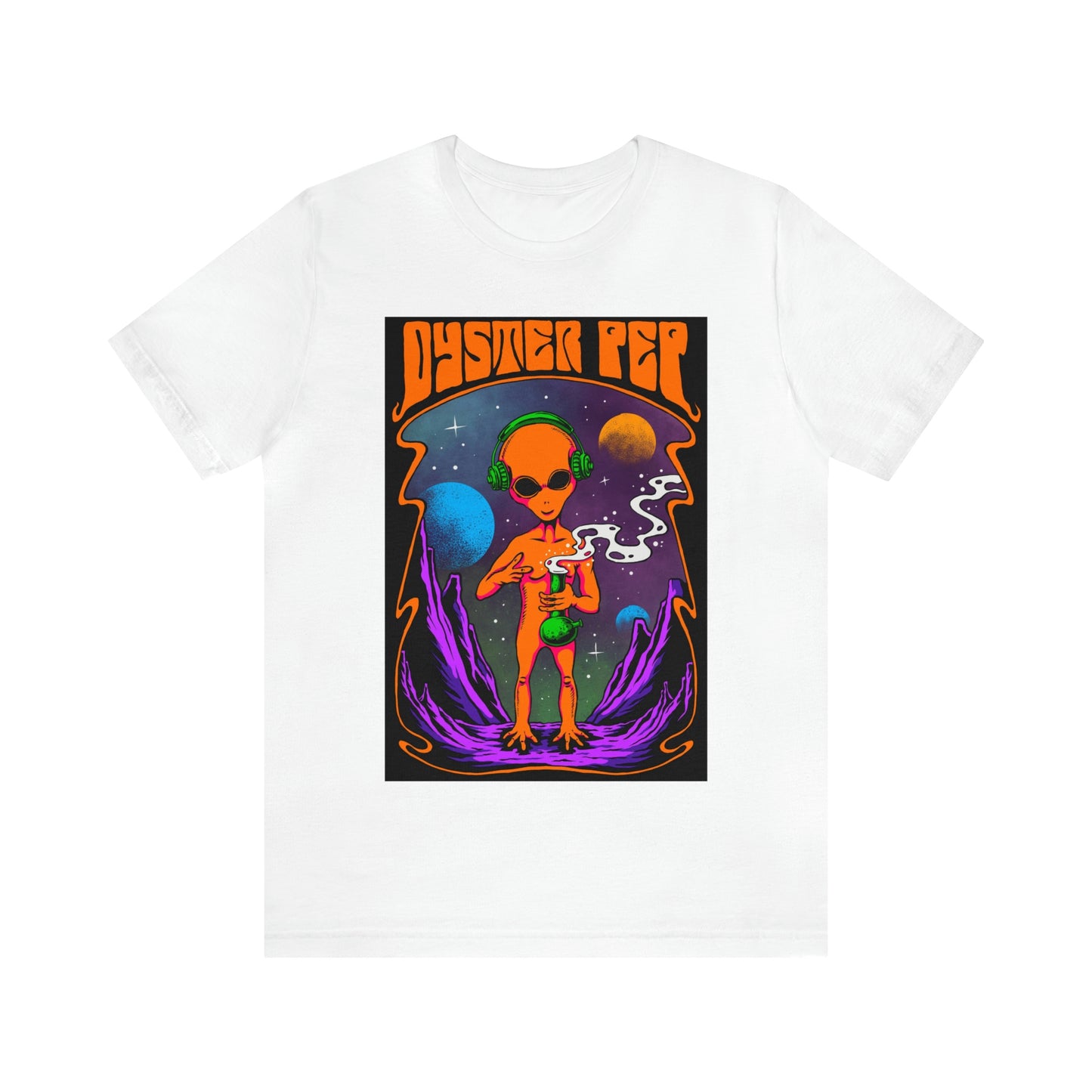 Oyster Pep Martian Smoking Black Light image Unisex Jersey Short Sleeve Tee