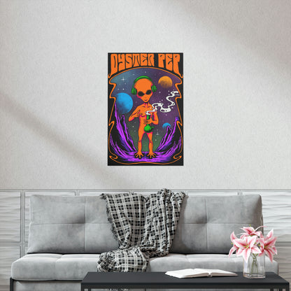 Oyster Pep Martian smoking Black Light Style image Premium Matte Vertical Posters