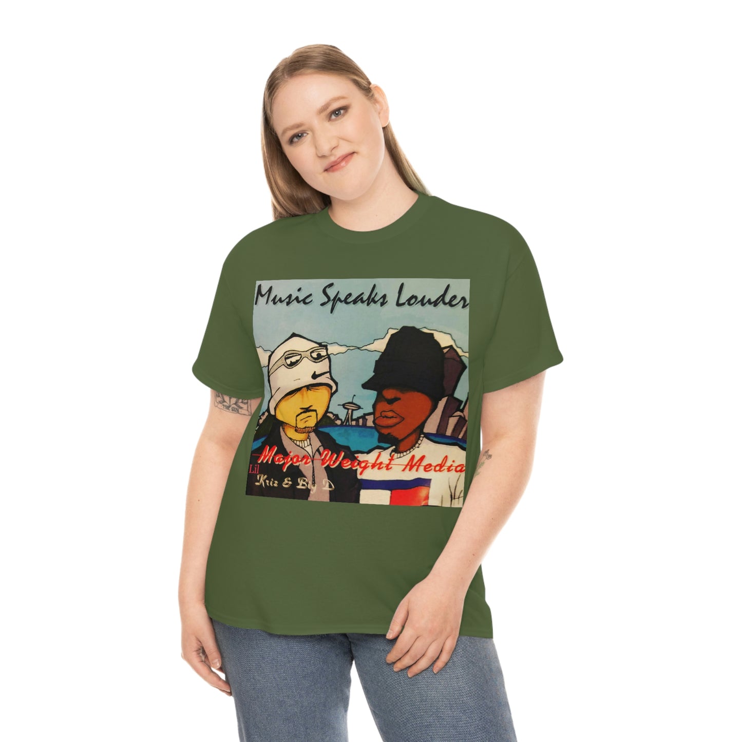 Major Weight Media Lil Kriz Music Speaks Louder Cover Art 1996 Unisex Heavy Cotton Tee